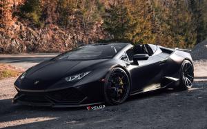 Lamborghini Huracan LP610-4 Spyder Matte Black on Velos Wheels (VLS01) 2019 года